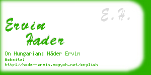 ervin hader business card
