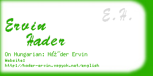 ervin hader business card